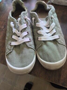 Womans Casual Canvas Roxy Sneakers in Sage Green